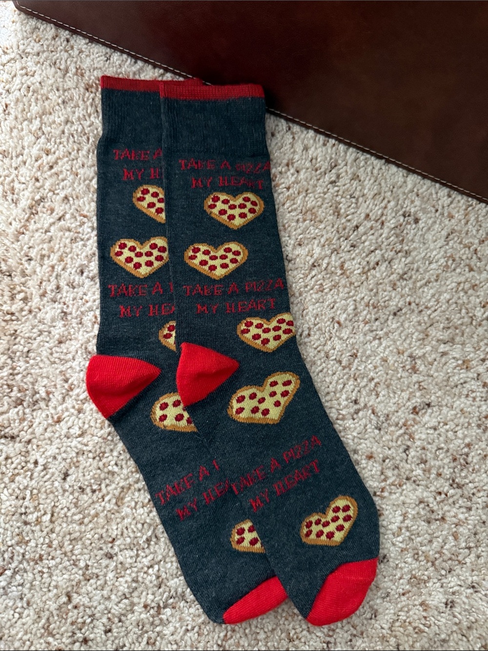 Valentine’s Day Dark Gray with heart pizzas
